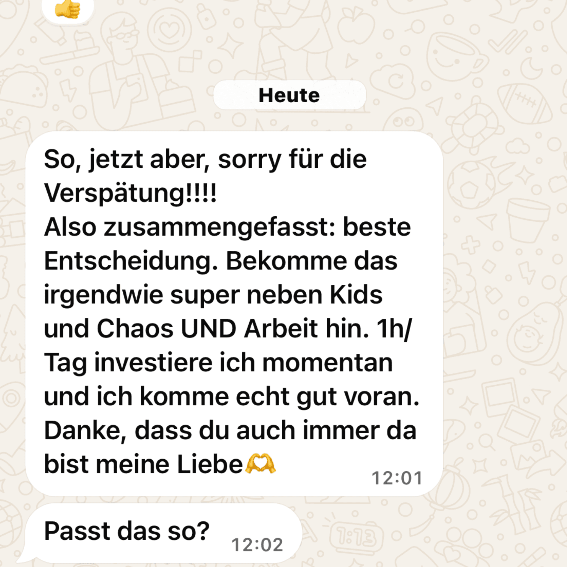 Chat-Nachricht von Doro